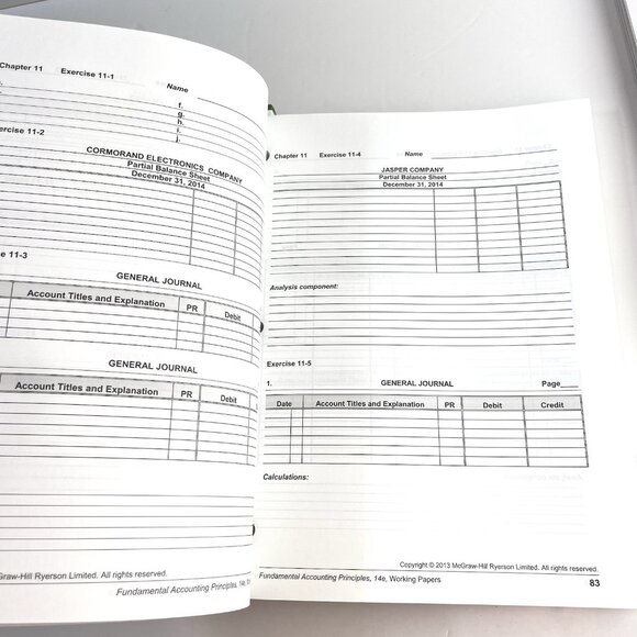 Fundamental Accounting Principles 14th Volume 1 & 2 Working Papers Canadian - Picture 10 of 12